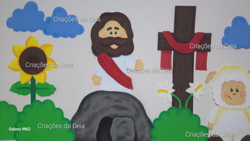 Mural Símbolo da Páscoa e Ressurreição de Jesus 120cm em Eva