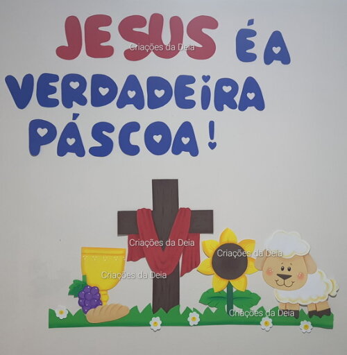 Mural Símbolo da Páscoa e Ressurreição de Jesus 120cm em Eva