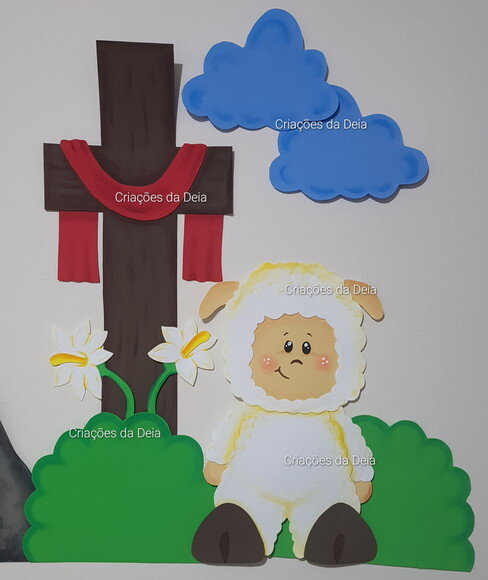 Mural Símbolo da Páscoa e Ressurreição de Jesus 120cm em Eva