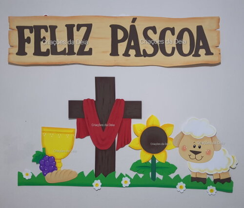 Mural Símbolo da Páscoa e Ressurreição de Jesus 96x80 cm Eva