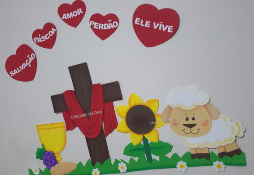 Mural Símbolo da Páscoa e Ressurreição de Jesus 96x80 cm Eva