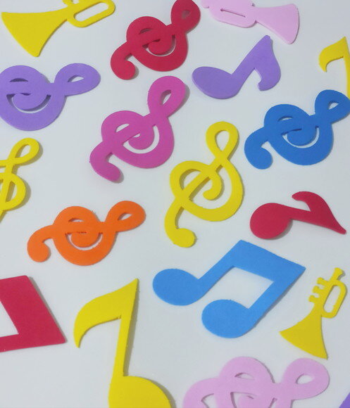 Notas Musicais em Eva - Kit 50 Peças de 6 à 10cm.