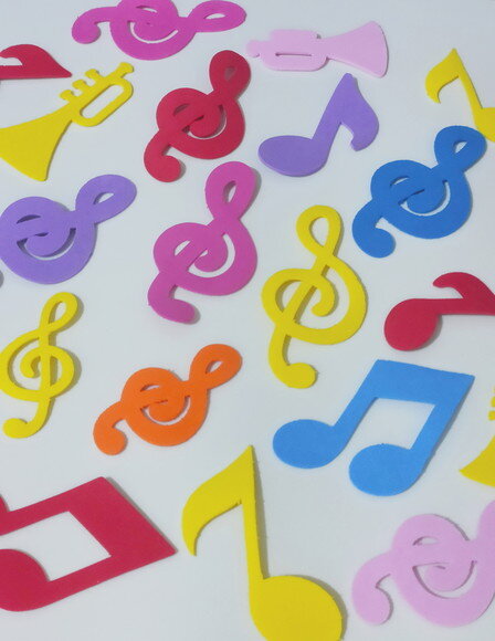 Notas Musicais em Eva - Kit 50 Peças de 6 à 10cm.