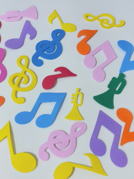 Notas Musicais em Eva - Kit 50 Peças de 6 à 10cm.