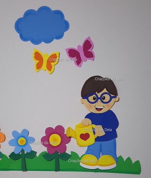 Painel Crianças e a Natureza Grande 120 cm Kit em Eva