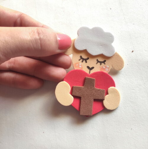 Ovelhinhas 7,5 cm - Mini Ovelhas de Eva para Aplique
