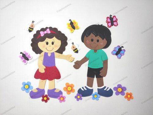 Painel Crianças e Jardim 17 Peças Grande em Eva Avulso