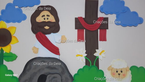 Painel da Páscoa e Ressurreição de Jesus 120cm em Eva