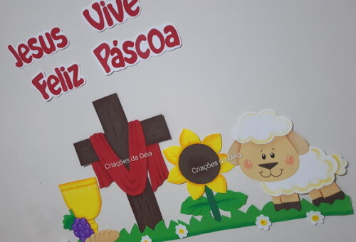 Painel da Páscoa e Ressurreição de Jesus 96x80cm Eva