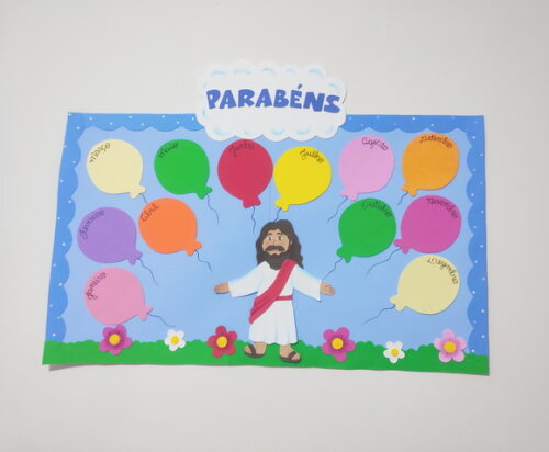Painel de Aniversariantes para Escola Bíblica- Eva