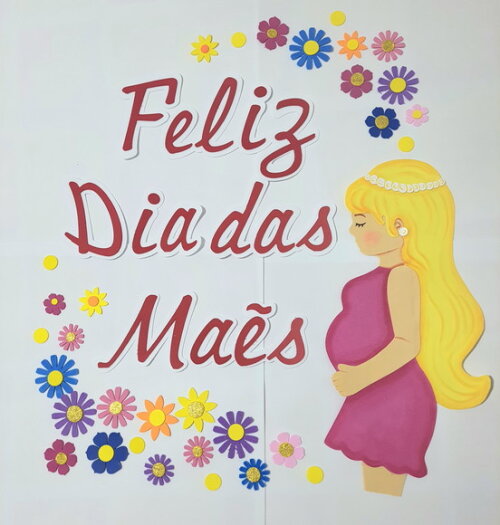 Painel Feliz Dia das Mães -mulher Grávida em Eva