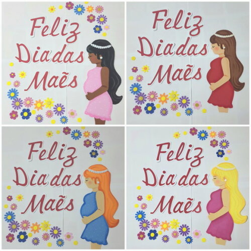 Painel Feliz Dia das Mães -mulher Grávida em Eva