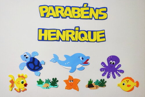 Parabéns + nome - Letras e palavras em EVA para aniversário