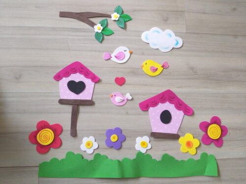 Peças Avulsas em Eva- Tema Passarinho Kit 15 Pç