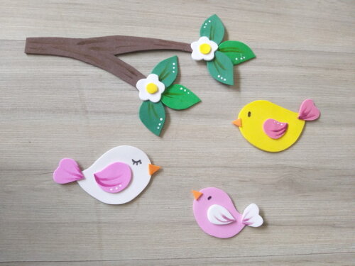 Peças Avulsas em Eva- Tema Passarinho Kit 15 Pç