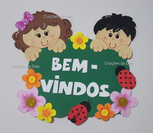 Placa de Eva para Porta - Crianças - 4 Opções de Cores