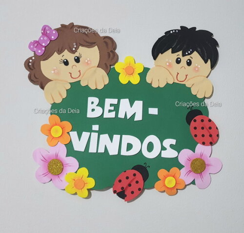 Placa de Eva para Porta - Crianças - 4 Opções de Cores