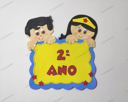 Placa de Porta tema Super Heróis para Sala de Aula em Eva