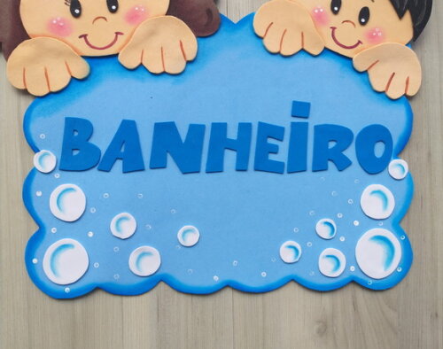 Placa para Porta de Banheiro - Crianças