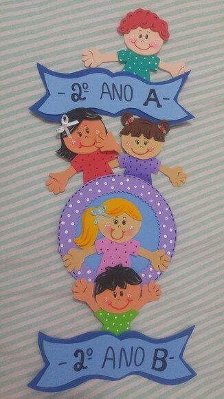 Placa de Sala de Aula para Porta - Crianças
