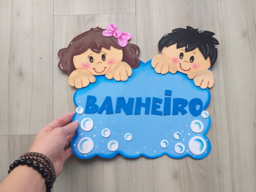 Placa para Porta de Banheiro - Crianças