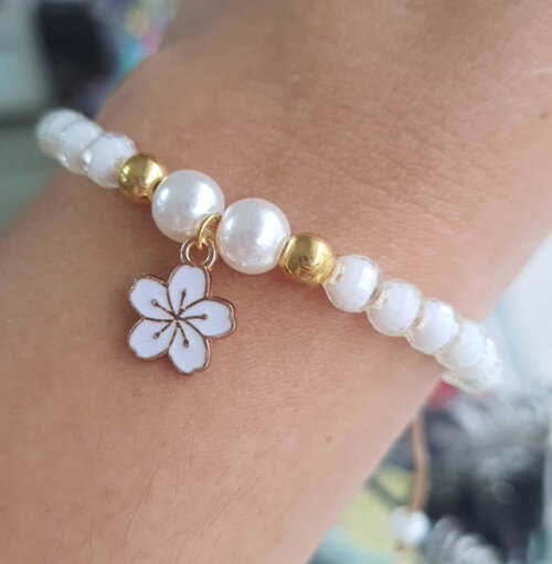 Pulseira de Contas Micangas Pulseira Encanto Bijuteria