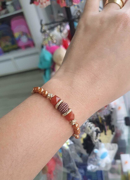 Pulseira de Contas Micangas Pulseira Gold Bijuteria