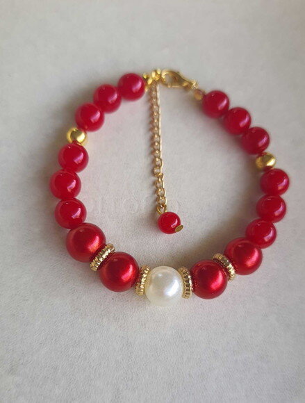 Pulseira Vermelha de Micangas Ousada Bijuteria