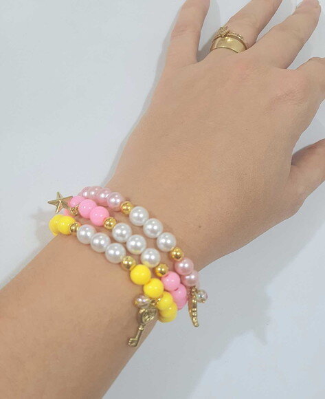 Pulseiras Coloridas Cores com Tons Leves Candy