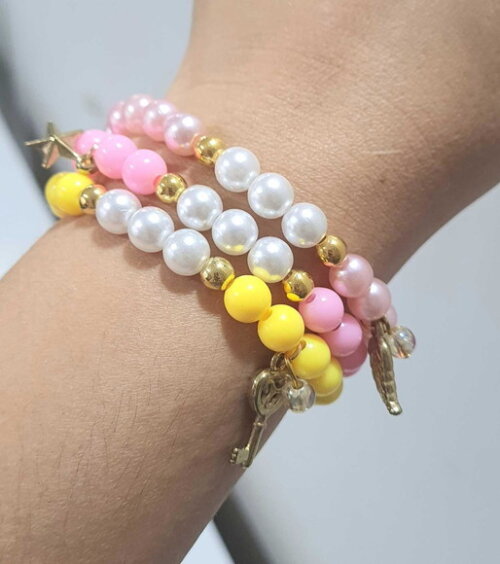 Pulseiras Coloridas Cores com Tons Leves Candy