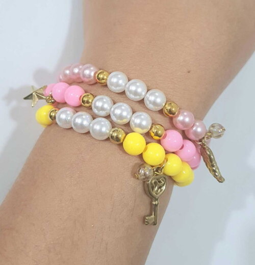 Pulseiras Coloridas Cores com Tons Leves Candy