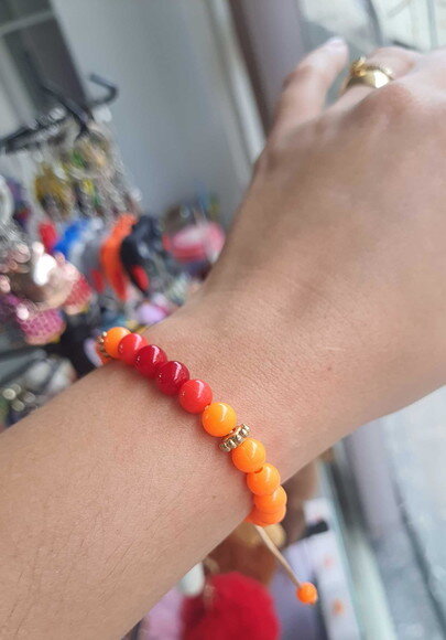 Pulseiras Coloridas Cores com Tons Quentes Laranja