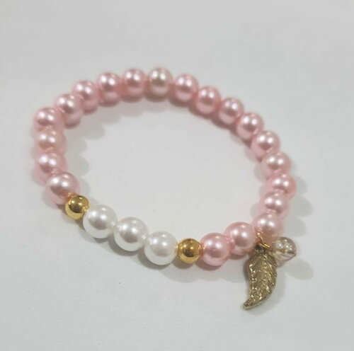 Pulseiras Coloridas Cores com Tons Rosas e Pingente