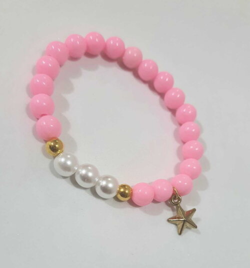 Pulseiras Coloridas Cores com Tons Rosas e Pingente