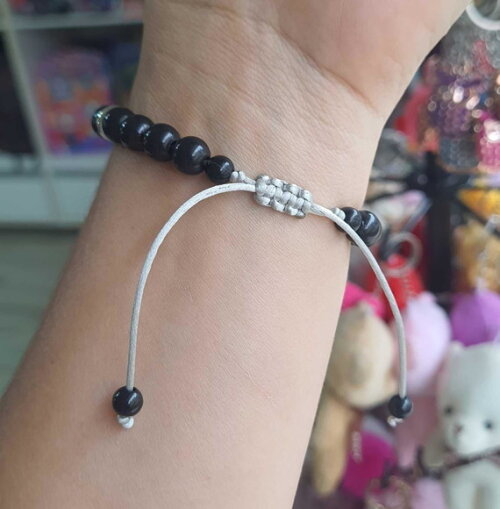 Pulseiras com Tons Pretos e Prata Unissex