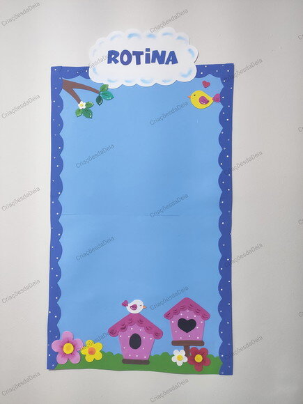 Rotina Grande para Sala de Aula - Tema Passarinhos Painel