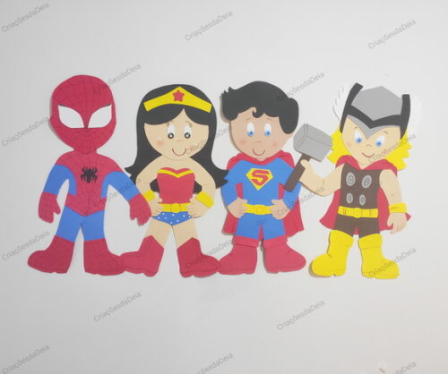Super Heróis de 50 cm de Altura (eva) (por Unidade)