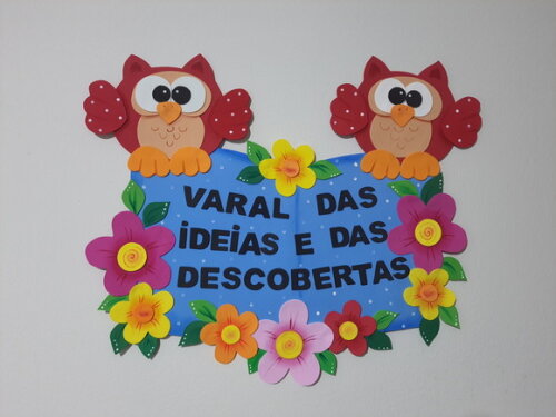 Varal das Ideias e Descobertas para Escola em Eva - Corujas