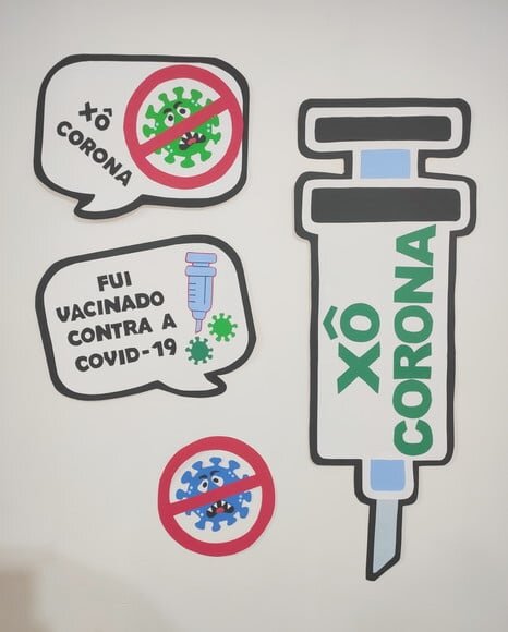 Xô Corona Vírus Kit 4 Peças de Eva - Covid 19 - Vacina