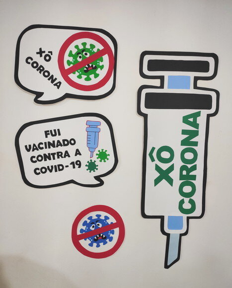 Xô Corona Vírus Kit 4 Peças de Eva - Covid 19 - Vacina