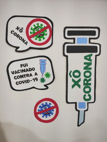 Xô Corona Vírus Kit 4 Peças de Eva - Covid 19 - Vacina