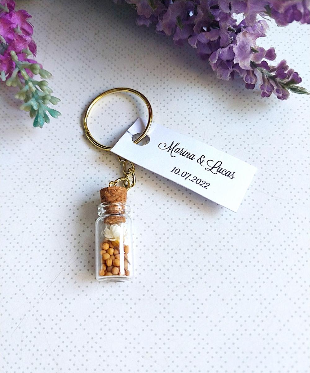 Chaveiro Fé com Grão de Mostarda – Lembrancinha Cristã