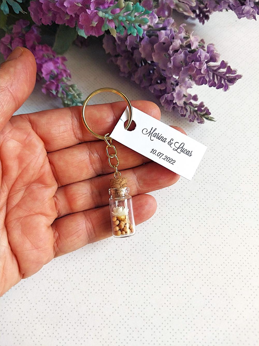 Chaveiro Fé com Grão de Mostarda – Lembrancinha Cristã