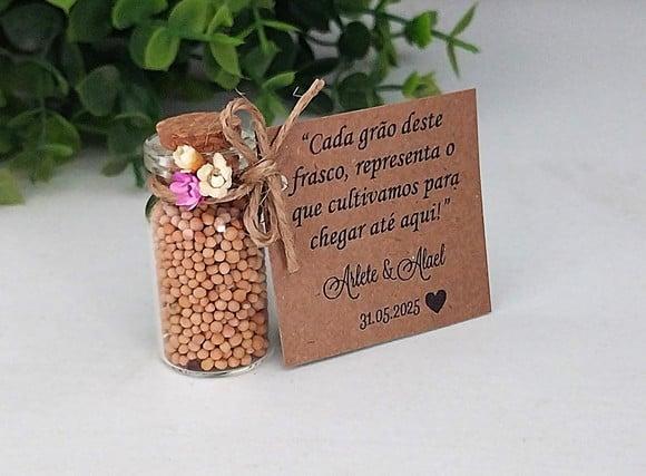 Imã Lembrancinha Casamento Potinho Grão de Mostarda