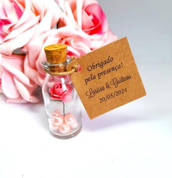 Lembrancinha Casamento Aniversario Rosa Eterna com Pérolas