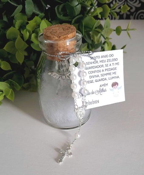 Lembrancinha Batizado Santo Anjo com Terço
