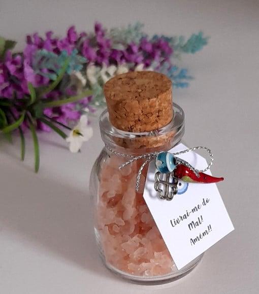 Lembrancinha Casamento Aniversário Sal Grosso Rosa Patuás