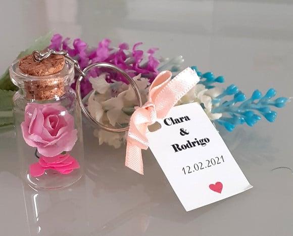 Lembrança Casamento Aniversário Chaveiro Flor Eterna