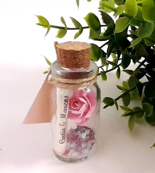 Lembrança Casamento Aniversário Rosa com Mensagem
