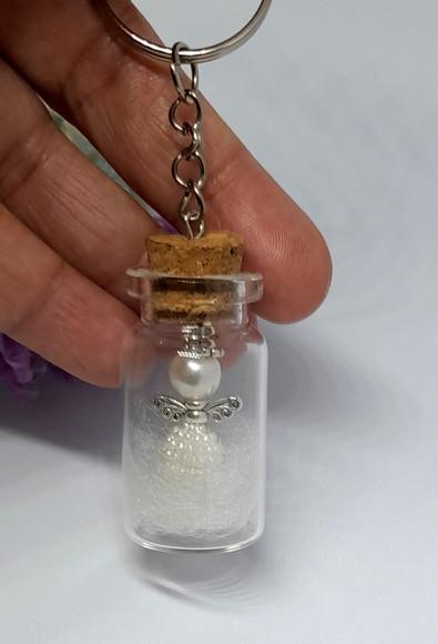 Lembrancinha Batizado Chaveiro Mini Anjinho de Pérola